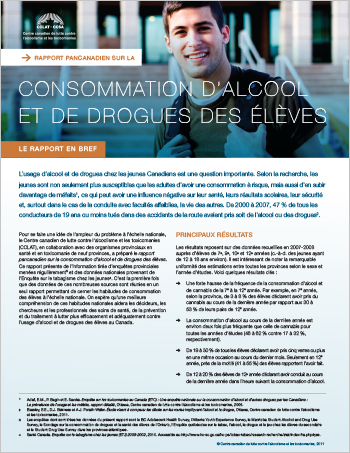 Rapport pancanadien sur la consommation d’alcool et de drogues des élèves (Rapport en bref)