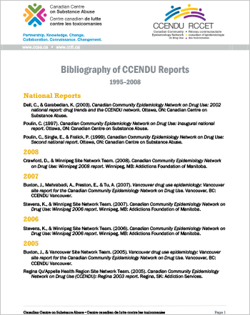 Bibliography of CCENDU Reports, 1995-2008