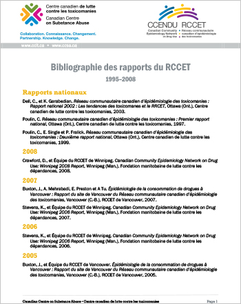 Bibliographie des rapports du RCCET, 1995-2008