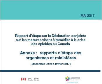Rapport d’étape sur la Déclaration conjointe sur les mesures visant à remédier à la crise des opioïdes au Canada : annexe (mai 2017)