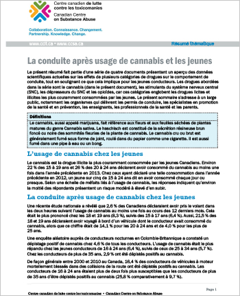 La conduite après usage de cannabis et les jeunes (Résumé thématique)