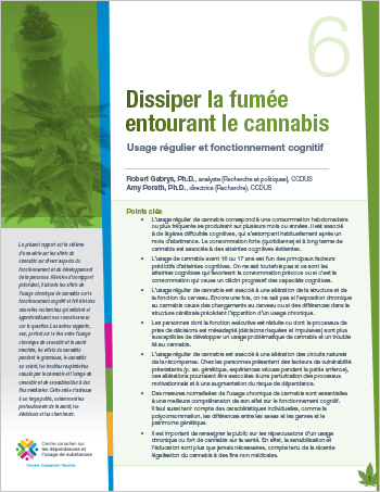 Dissiper la fumée entourant le cannabis : Usage régulier et fonctionnement cognitif