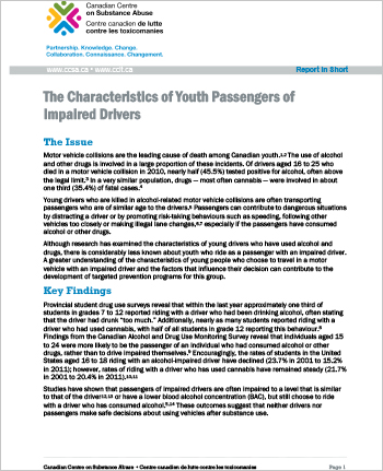 The Characteristics of Youth Passengers of Impaired Drivers (Report in Short)