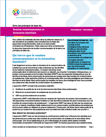 Approche de soutien communautaire et thérapie familiale (Série Les principes de base de…)