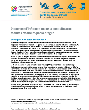 Document d’information sur la conduite avec facultés affaiblies par la drogue