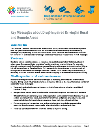 Key Messages about Drug-Impaired Driving in Rural