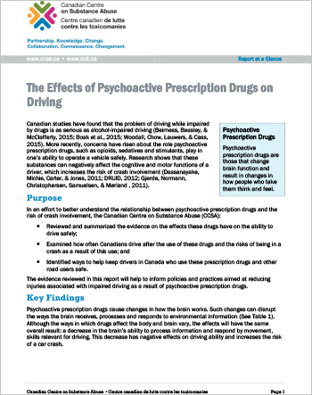 The Effects of Psychoactive Prescription Drugs on Driving (Report at a Glance)