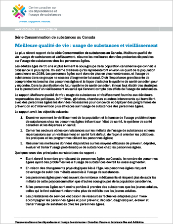 Meilleure qualité de vie : usage de substances et vieillissement (Survol)