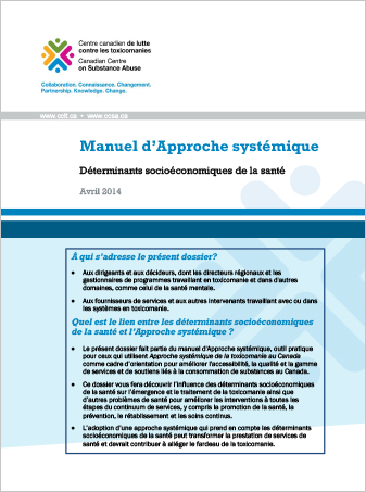 Manuel d’Approche systémique : Déterminants socioéconomiques de la santé