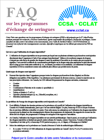 FAQ sur les programmes d’échange de seringues