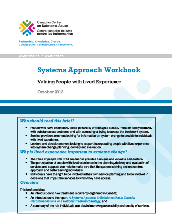 Systems Approach Workbook: Valuing People with Lived Experience
