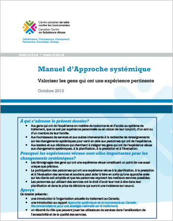 Manuel dApproche systémique : Valoriser les gens qui ont une expérience pertinente