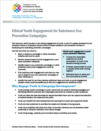 Ethical Youth Engagement for Substance Use Prevention Campaigns
