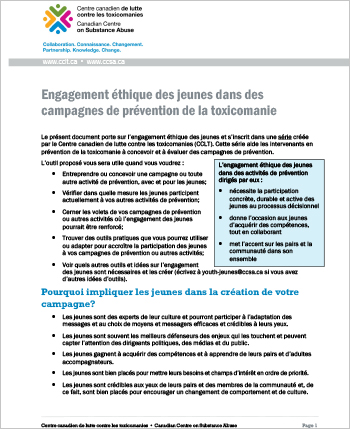 Engagement éthique des jeunes dans des campagnes de prévention de la toxicomanie