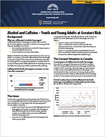 Alcohol and Caffeine – Youth and Young Adults at Greatest Risk