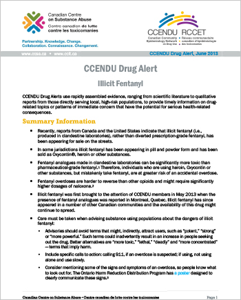  Illicit Fentanyl (CCENDU Drug Alert)
