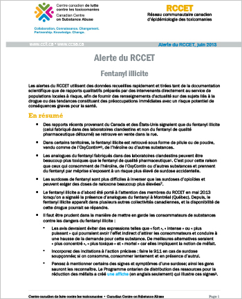 Fentanyl illicite (Alerte du RCCET)