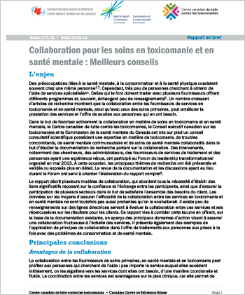 Collaboration pour les soins en toxicomanie et en santé mentale : Meilleurs conseils (Rapport en bref)