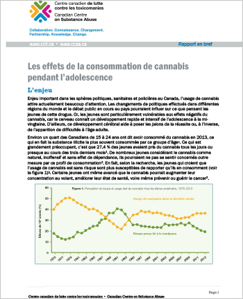 Les effets de la consommation de cannabis pendant l’adolescence (Rapport en bref)