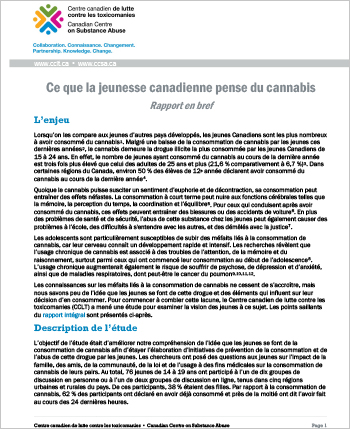 Ce que la jeunesse canadienne pense du cannabis (Rapport en bref)