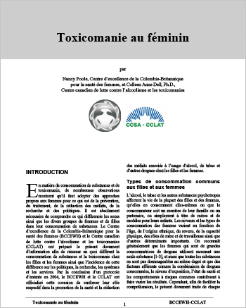 Toxicomanie au féminin