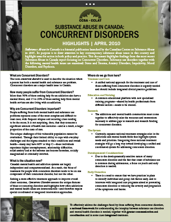 Concurrent Disorders: Highlights