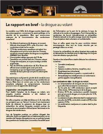 Le rapport en bref – la drogue au volant