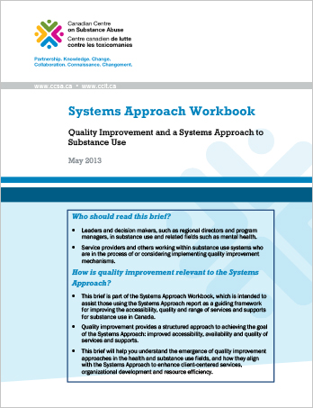 Systems Approach Workbook: Quality Improvement and a Systems Approach to Substance Use