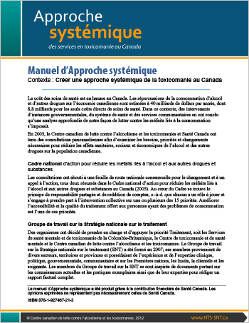 Manuel d’Approche systémique : Contexte : Créer une approche systémique de la toxicomanie au Canada