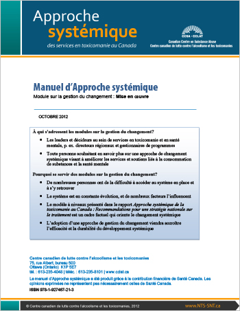 Manuel d’Approche systémique : Module sur la gestion du changement : Mise en oeuvre