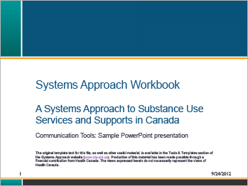 Systems Approach Workbook [presentation]