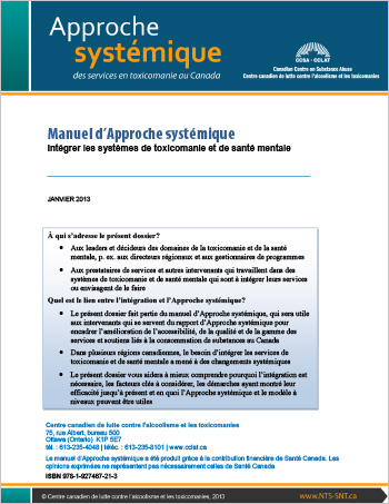 Manuel d’Approche systémique : Intégrer les systèmes de toxicomanie et de santé mentale