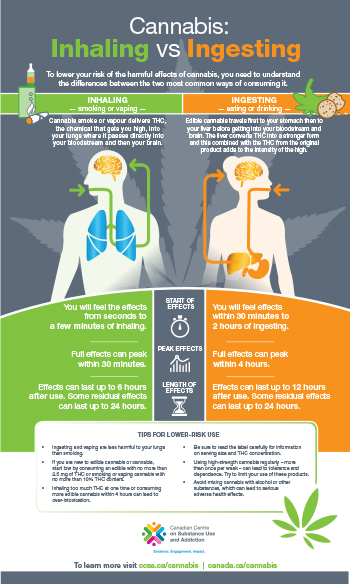 Cannabis: Inhaling vs Ingesting [infographic]