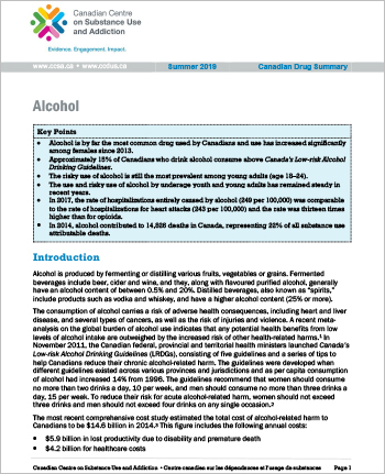 Alcohol (Canadian Drug Summary)