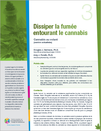 Dissiper la fumée entourant le cannabis : Cannabis au volant – version actualisée