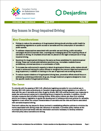 Key Issues in Drug-impaired Driving [Policy Brief]