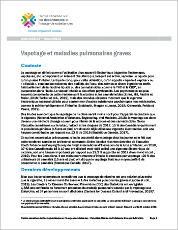 Vapotage et maladies pulmonaires graves