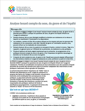 Analyse tenant compte du sexe, du genre et de l’équité [rapport]