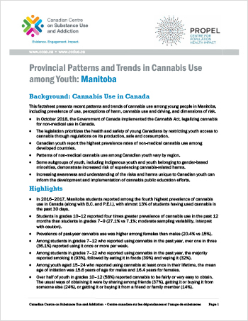 Provincial Patterns and Trends in Cannabis Use among Youth: Manitoba