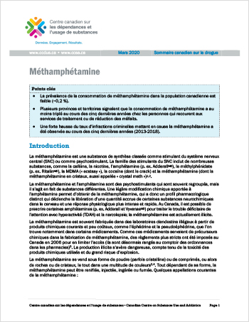 Méthamphétamine (Sommaire canadien sur la drogue)