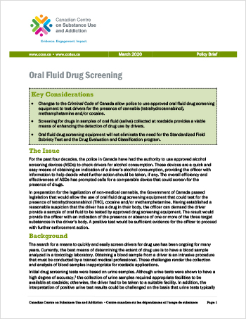 Oral Fluid Drug Screening (Policy Brief)