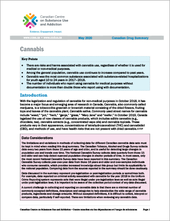 Cannabis (Canadian Drug Summary)