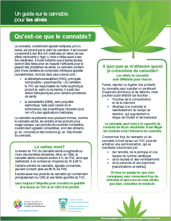 Un guide sur le cannabis pour les aînés