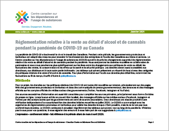 Réglementation relative à la vente au détail d’alcool et de cannabis pendant la pandémie de COVID-19