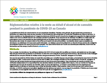 Réglementation relative à la vente au détail d’alcool et de cannabis pendant la pandémie de COVID-19 au Canada [1er mars 2021]