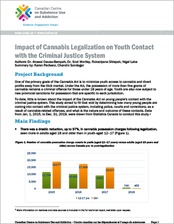 Impact of Cannabis Legalization on Youth Contact  with the Criminal Justice System