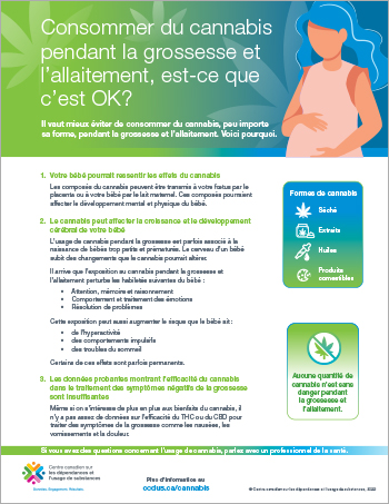 Consommer du cannabis pendant la grossesse et l’allaitement, est-ce que c’est OK? [affiche]