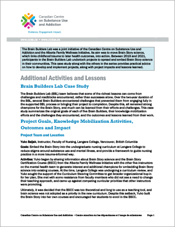 Additional Activities and Lessons: Brain Builders Lab Case Study