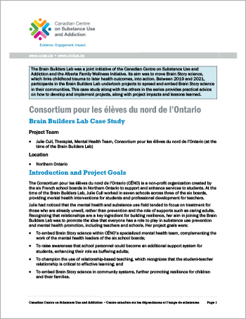 Consortium pour les élèves du nord de l’Ontario: Brain Builders Lab Case Study