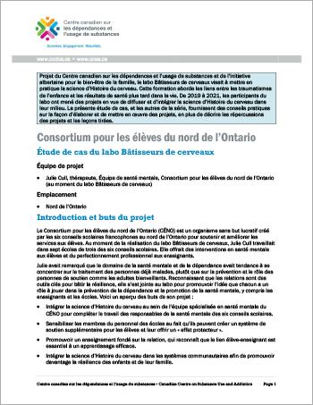 Consortium pour les élèves du nord de l’Ontario : étude de cas du labo Bâtisseurs de cerveaux